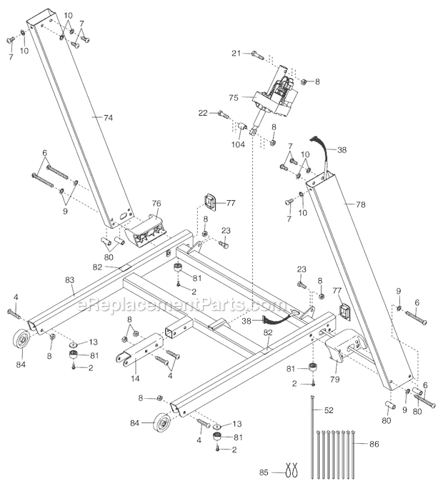 NordicTrack NTL070071 (A2350) Treadmill Page B Diagram