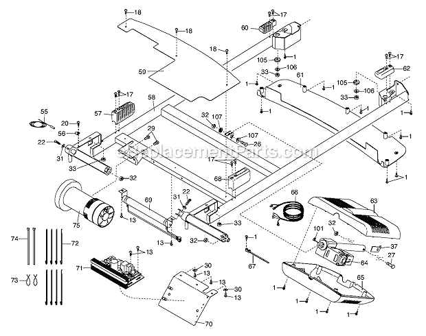 NordicTrack NTL158100 (X5I) Incline Trainer Treadmill Page B Diagram