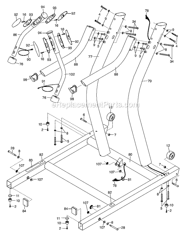 NordicTrack NTL158100 (X5I) Incline Trainer Treadmill Page C Diagram