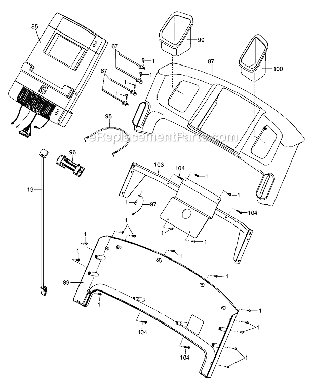 NordicTrack NTL158100 (X5I) Incline Trainer Treadmill Page D Diagram