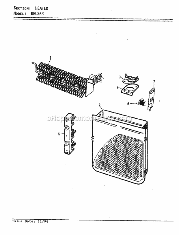 Norge DEL263A Residential Laundry Heater (Rev. a - D) Diagram