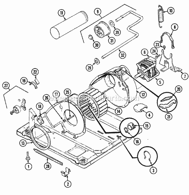 Norge DEM202HC Residential Laundry Motor & Drive Diagram
