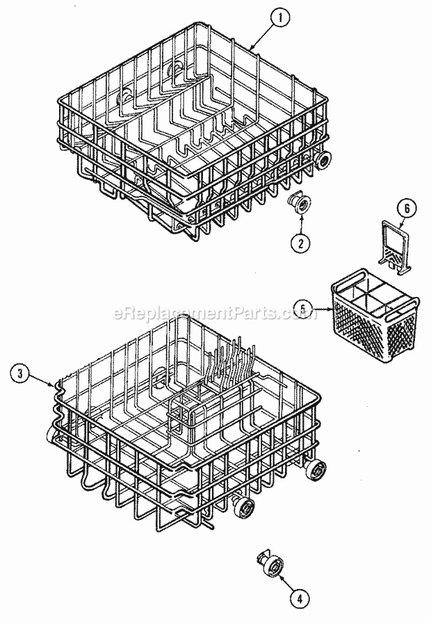 Norge NDU5J-CAN Dishwasher Racks Diagram