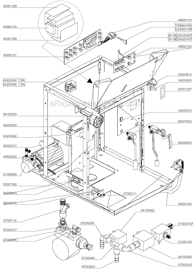 Nuova Simonelli Master Espresso Machine Hydraulic-Electric Components Diagram