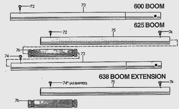 Penn 600 Series Fathom-Master Manual Reel Boom Diagram