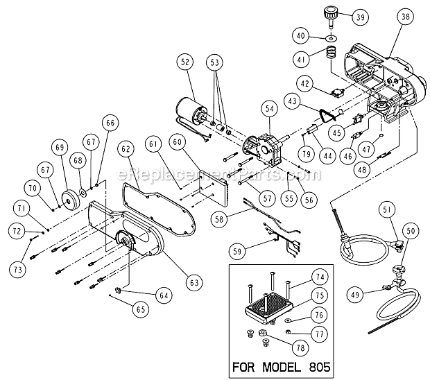 Penn 805 Electric Downrigger Reel Left Side Frame Assembly Diagram