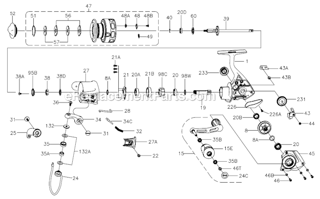 Penn CFT4000 Conflict Spinning Reel Page A Diagram