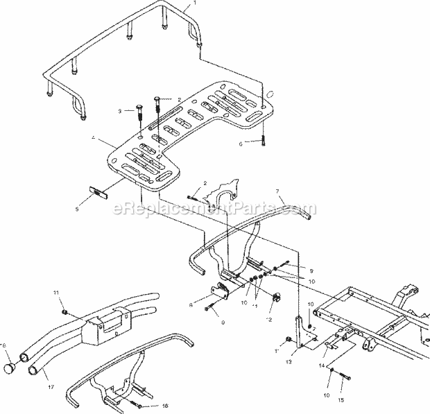 Polaris A00CH50AB (2000) Sportsman 500 Rear Rack Mounting Diagram