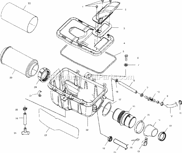 Polaris A01BA50AA (2001) Scrambler 500 2X4 Air Box Diagram