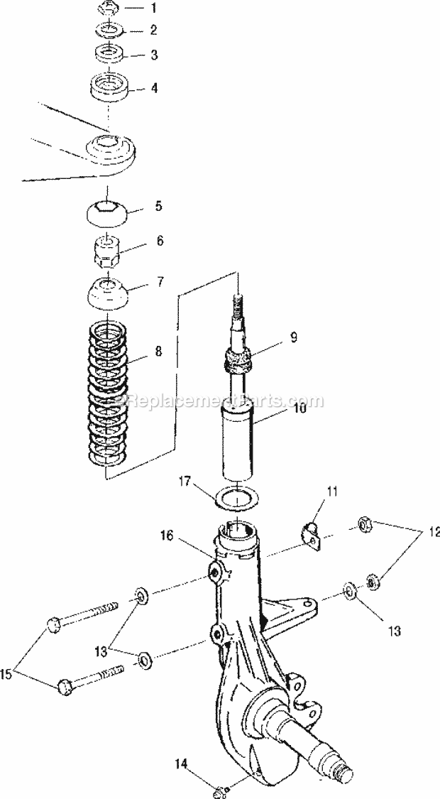 Polaris A01BA50AA (2001) Scrambler 500 2X4 Strut Diagram