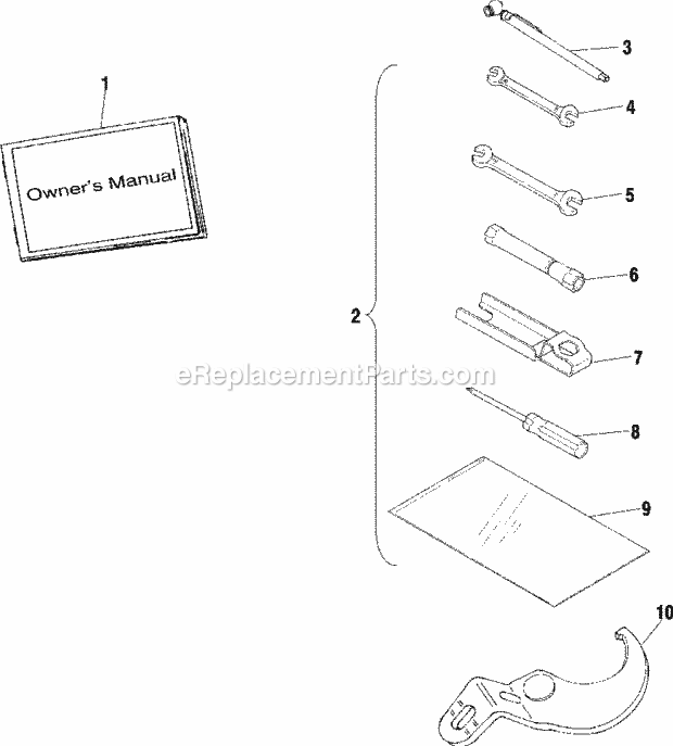 Polaris A01BA50AA (2001) Scrambler 500 2X4 Tool Kit Diagram