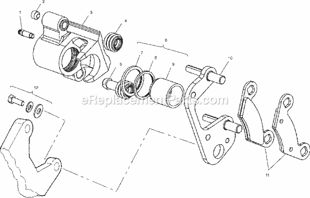 Polaris A01CD32AB (2001) Magnum 325 4X4 Mose Front Brake Diagram