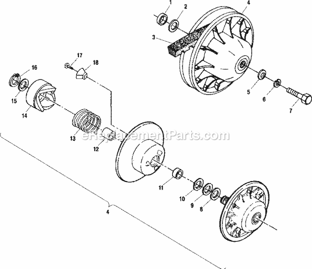 Polaris A01CH42AC (2001) Sportsman 400 Driven Clutch Diagram