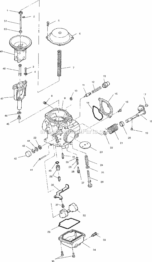 Polaris A01CH42AC (2001) Sportsman 400 Carburetor Diagram