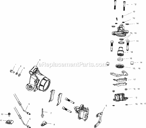 Polaris A03CH50AA (2003) Sportsman 500 Ho Rear Caliper Diagram