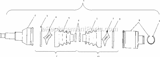 Polaris A03CH50AA (2003) Sportsman 500 Ho Rear Drive Shaft Diagram