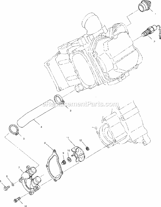 Polaris A03CH50AA (2003) Sportsman 500 Ho Water Pump Diagram