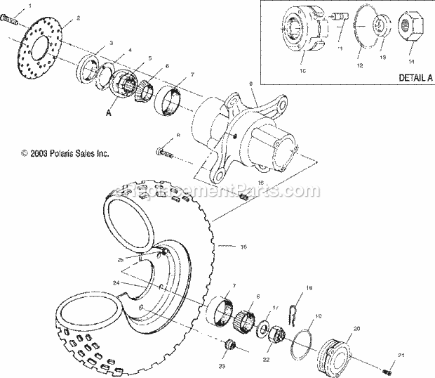 Polaris A04BG50AA (2004) Scrambler 500 4X4 Front Wheel Diagram