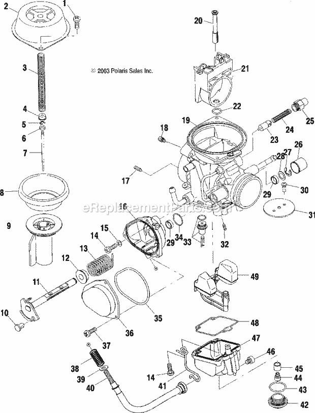 Polaris A04BG50AA (2004) Scrambler 500 4X4 Carburetor Diagram