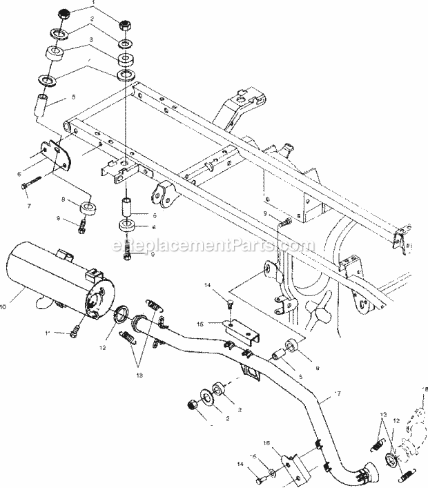 Polaris A04CH50AA (2004) Sportsman 500 Exhaust System - A04Ch50Aa/Ac/Ae/Ag Diagram
