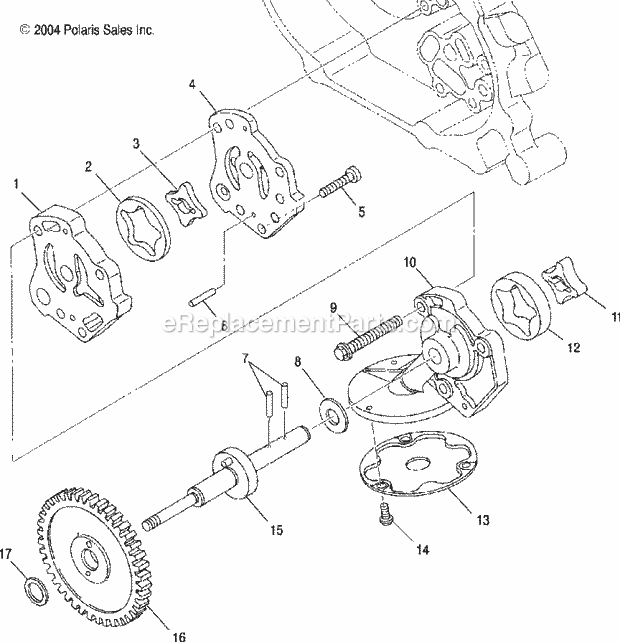 Polaris A05CL50AA (2005) Sportsman 6X6 Oil Pump Diagram