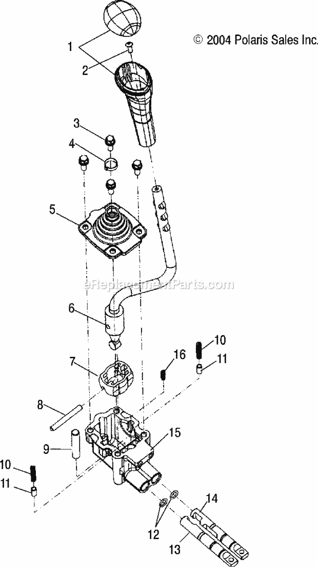 Polaris A05CL50AA (2005) Sportsman 6X6 Gear Selector Diagram