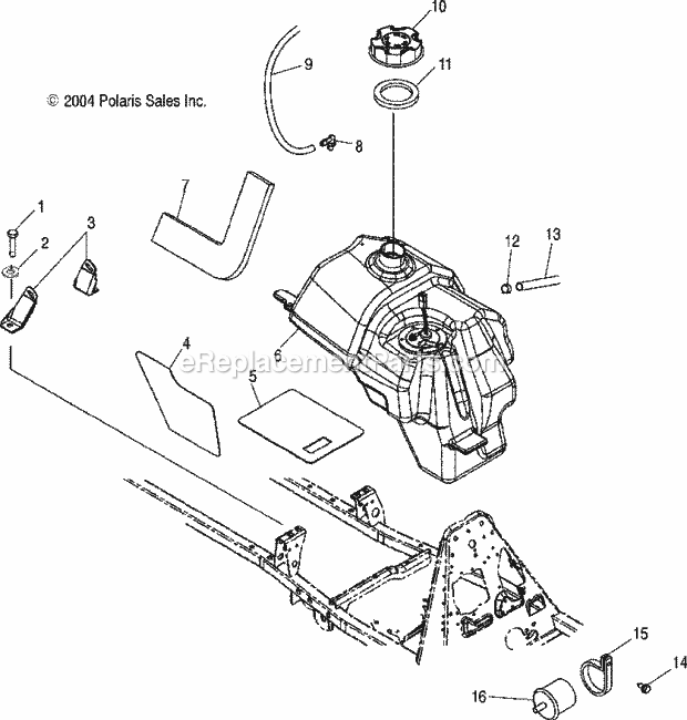 Polaris A05MH68AC (2005) Sportsman 700 Efi Fuel Tank Diagram