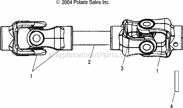 Polaris A05MH68AC (2005) Sportsman 700 Efi Rear Prop Shaft Diagram