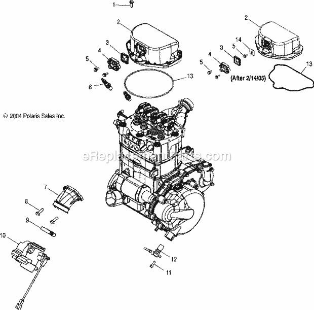 Polaris A05MH68AC (2005) Sportsman 700 Efi Throttle Body Mounting Diagram