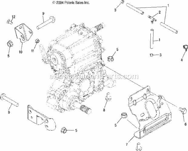 Polaris A05MH68AC (2005) Sportsman 700 Efi Transmission Mounting Diagram