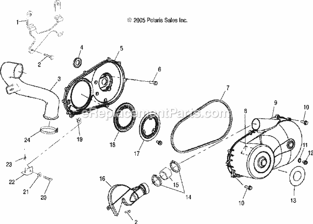 Polaris A06BG50AA (2006) Scrambler 500 4X4 Clutch Cover Diagram