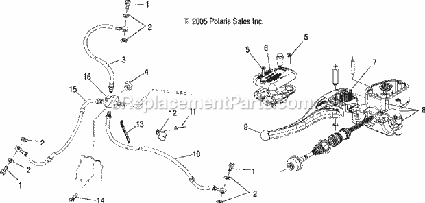 Polaris A06BG50AA (2006) Scrambler 500 4X4 Controls Diagram