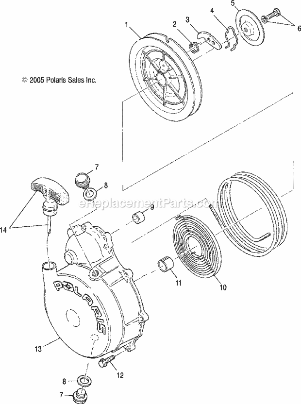 Polaris A06BG50AA (2006) Scrambler 500 4X4 Recoil Starter Diagram