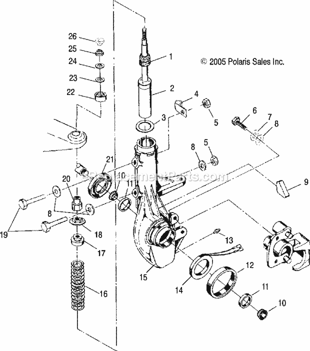 Polaris A06BG50AA (2006) Scrambler 500 4X4 Strut, Front Diagram