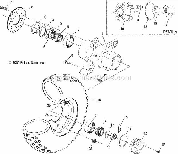 Polaris A06BG50AA (2006) Scrambler 500 4X4 Wheel, Front Diagram