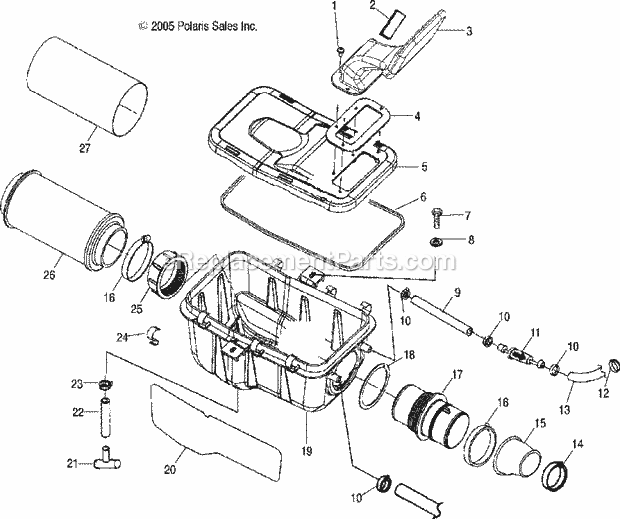 Polaris A06CL50AA (2006) Sportsman 6X6 Air Box Diagram