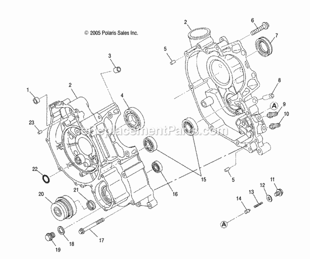 Polaris A06MH50FC (2006) Sportsman 500 EfiParts Crankcase Diagram