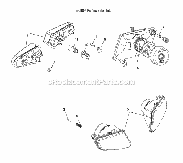 Polaris A06MH50FC (2006) Sportsman 500 EfiParts Taillamps/Headlights Diagram