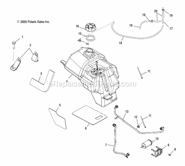 Polaris A06MH50FC (2006) Sportsman 500 EfiParts Fuel Tank Diagram