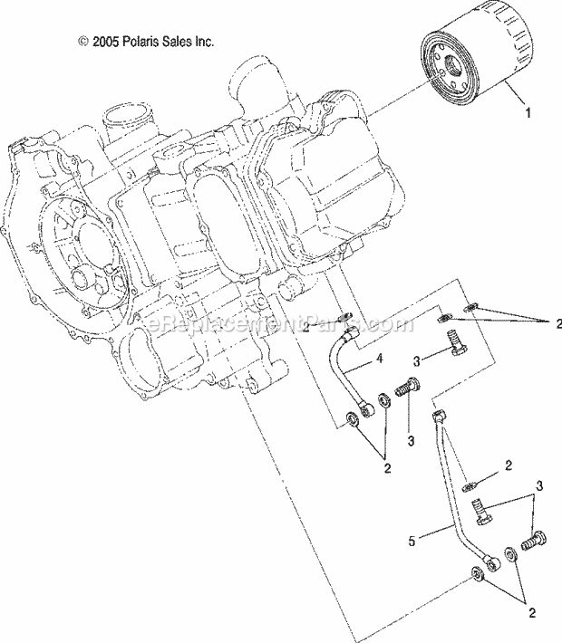 Polaris A07BA50FA (2007) Scrambler 500 2X4 Intl Engine, Oil Filter Diagram