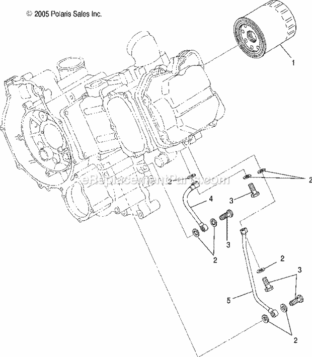 Polaris A07CL50AA (2007) Sportsman 6X6 Engine, Oil Filter Diagram