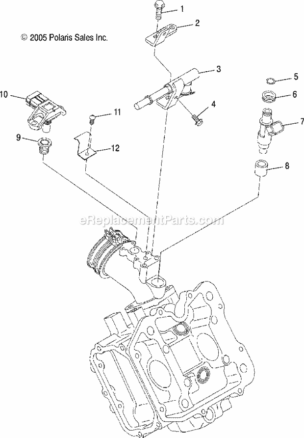 Polaris A07MH50FC (2007) Sportsman 500 Efi Intl Engine, Fuel Injection Diagram