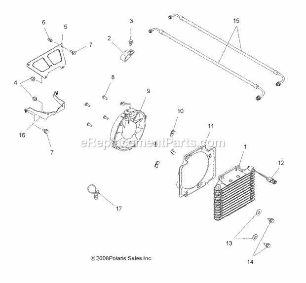 Polaris A09CA32AA (2009) Trail Boss 330 Engine, Cooling System - A09Ca32Aa Diagram