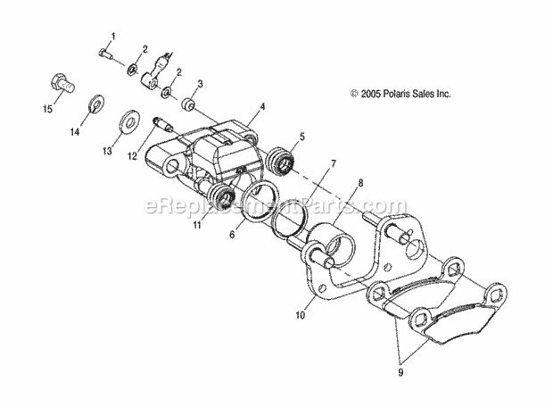 Polaris A09CA32AA (2009) Trail Boss 330 Brakes, Front Caliper - A09Ca32Aa Diagram