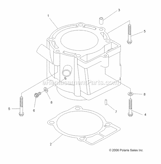 Polaris A09GP52AA (2009) Outlaw 525 Irs Engine, Cylinder - A09Gp52Aa Diagram