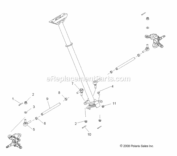 Polaris A09GP52AA (2009) Outlaw 525 Irs Steering, Tie Rods Andlower Asm. - A09Gp52Aa Diagram