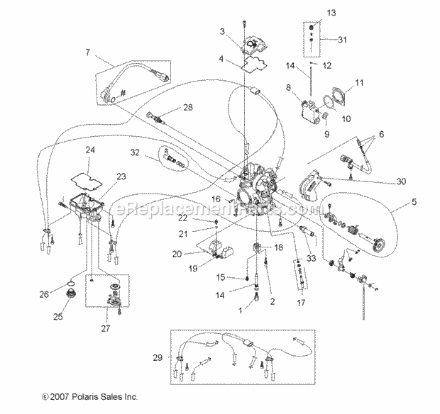 Polaris A09GP52AA (2009) Outlaw 525 Irs Engine, Carburetor - A09Gp52Aa Diagram