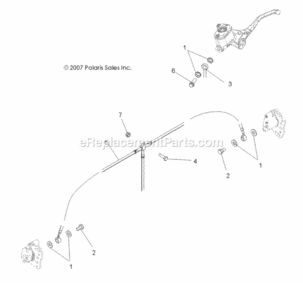 Polaris A11DH50FX (2011) Sportsman Touring 500 Ho Intl Brakes, Front Brake Lines Diagram