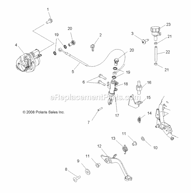 Polaris A11GP52AA (2011) Outlaw 525 Irs Brakes, Rear Brake Diagram