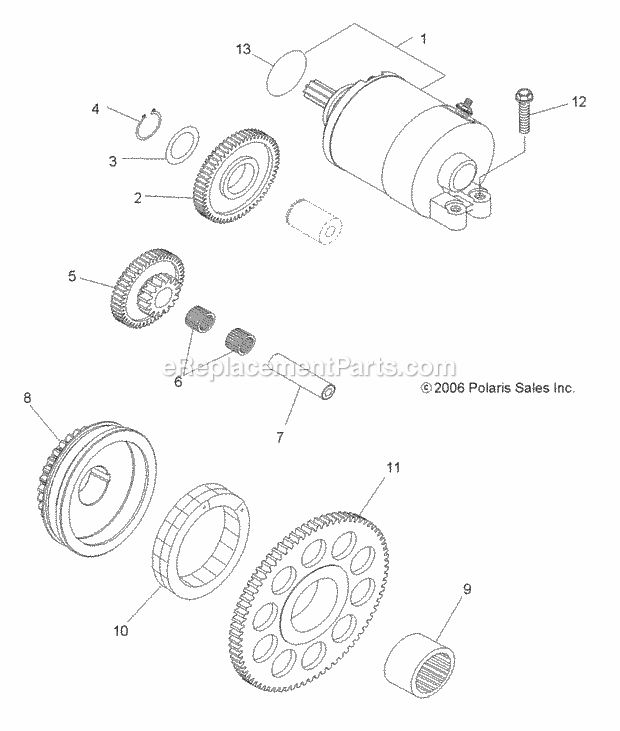 Polaris A11GP52AA (2011) Outlaw 525 Irs Engine, Starting System Diagram